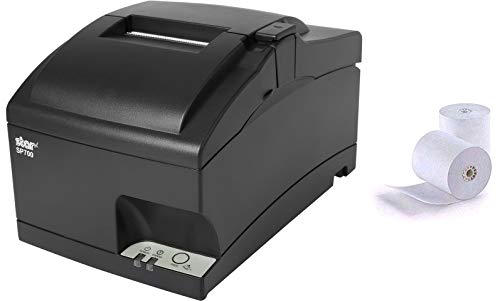 Star Micronics SP742ME Ethernet Kitchen Printer, Compatible with Square and Clover, Impact, Auto Cutter, Power Supply and Cable Included and 2 Rolls of Epsilont Paper