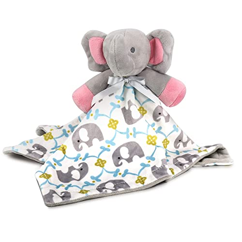 Zooawa Baby Security Blanket, Loveys for Baby Soft Stuffed Animal Elephant Toy Unisex Lovie Baby Gifts for Baby, Soothing Toy Baby Stuff Baby Toys for Newborn, Elephant