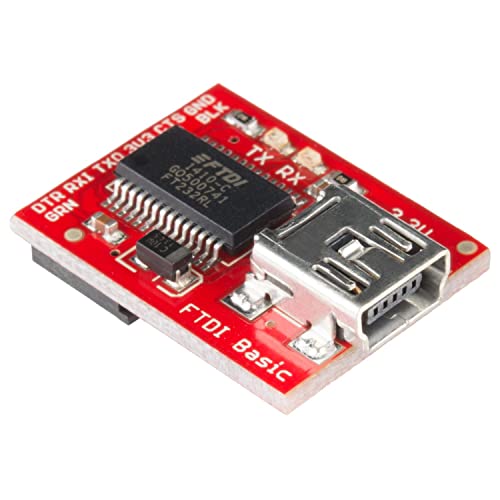 SparkFun FTDI Basic Breakout – 3.3V Development Tool with USB Mini-B Connector Save Space and Money in Your DIY Electronics Projects Pinout of This Board Matches The FTDI Cable