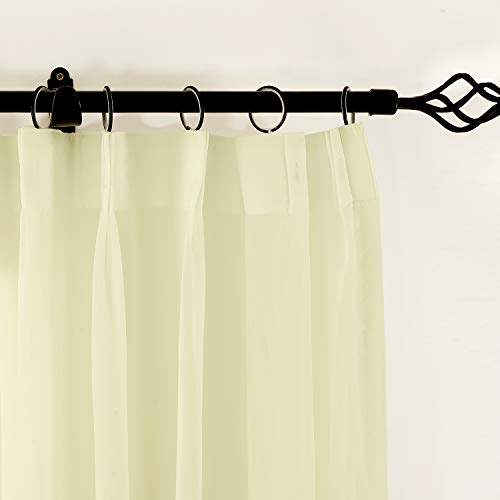 cololeaf Indoor Outdoor Sheer Curtain for Patio| Porch| Gazebo| Pergola | Cabana | Dock| Beach Home| Backyard| Country| Garden| Wedding – Pinch Pleat – Ivory 52″ W x 96″ L (1 Panel) | The Storepaperoomates Retail Market - Fast Affordable Shopping