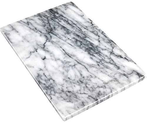 Greenco Marble Cutting Board, 8 x 12, White Marble | Meat Cutting Boards, Fruit&Cheese Board, Butcher Block | Over-the-Sink, Dishwasher Safe Chopping Board Kitchen Set | Large Kitchen Serving Tray
