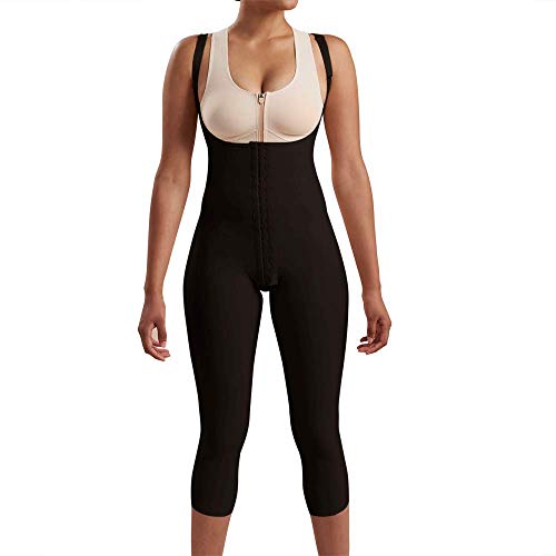 MARENA Recovery Mid-Calf, Post Surgical Compression Girdle, High-Back- L, Black
