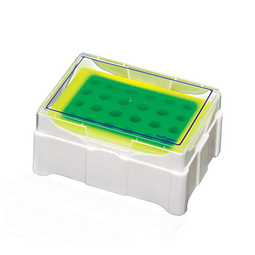 IsoFreeze PCR Rack, Green, Cold (Green), Warm (Yellow), 2 Racks with Lids/Unit