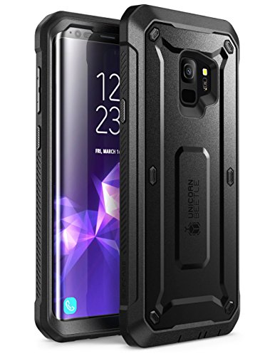 SUPCASE Unicorn Beetle Pro Series Case Designed for Galaxy S9 (NOT PLUS), with Built-In Screen Protector Full-body Rugged Holster Case for Galaxy S9 (2018 Release) (Black)