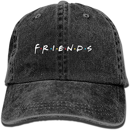 Waldeal Women’s Friends Baeball Cap Embroidered Plain Adjustable Denim Dad Hats Black