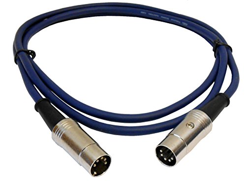 Audio2000’S ADC2053 MIDI Cable with Double Shield, 5 Feet (5 Feet, Metal Connectors)