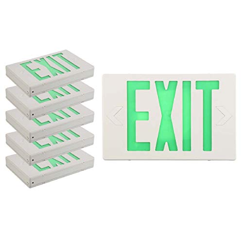 SPECTSUN 6 Packs Led Exit Sign Light with Battery Backup, Hard-wired Exit Door Sign for Business -Green Exit Route Sign Lighting, Outdoor Combo Exit Sign, Office Commercial Durable Exit Light Sign-Double Face