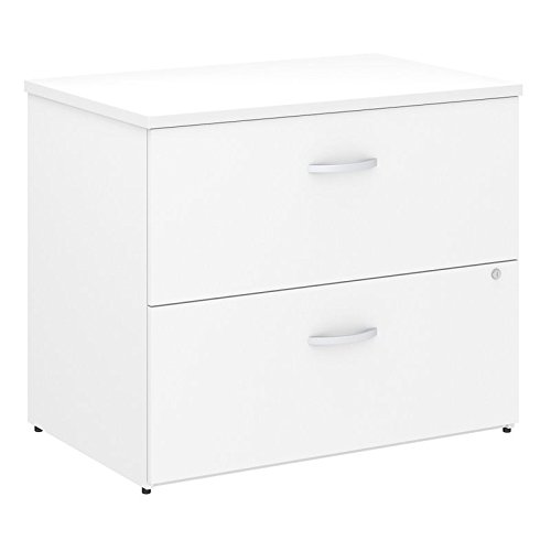 Bush Business Furniture Studio C Locking Lateral File Cabinet in White