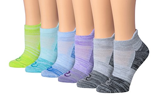 RONNOX Women’s 6-Pairs Low Cut Running & Athletic Performance Tab socks Small/Medium WRLT13-B-SM