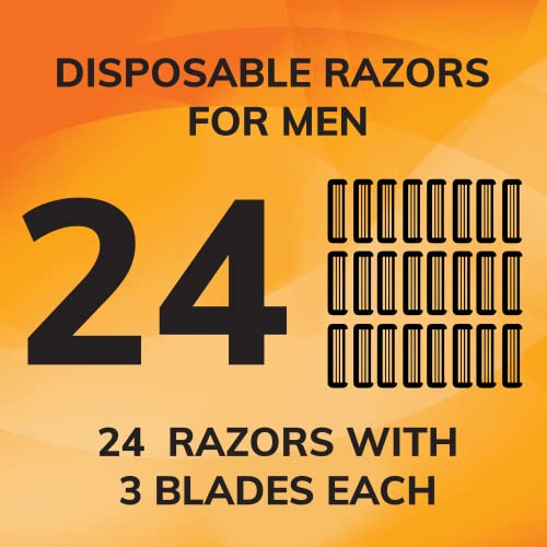 BIC Comfort 3 Disposable Razors for Men for an Ultra-Soothing, Comfortable Shave, 3 8-count Packs of Razors With 3 Blades, 8 Count (Pack of 3) | The Storepaperoomates Retail Market - Fast Affordable Shopping
