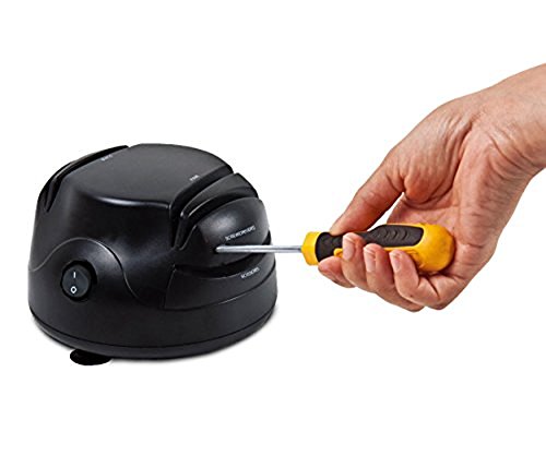 Electric Professional Knife Sharpener Tool 3-in-1 Sharpening Machine for Knives Scissors and Screwdrivers Retractable Cord Secure Anti-slip Black Sharpen Kitchen Appliance Kit | The Storepaperoomates Retail Market - Fast Affordable Shopping