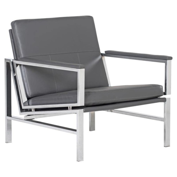 Studio Designs Home Arms, Modern Atlas Accent Chair, 29.75″W x 32″D x 33″H, Grey