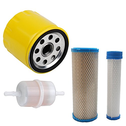 HIFROM 24 050 13-S Fuel Filter 52 050 02-S Oil Filter 25 083 01-S Air Filter & Pre Filter Replacement for Kohler Lawnmower Engine Lawn Mower Air Cleaner Tune up Kit