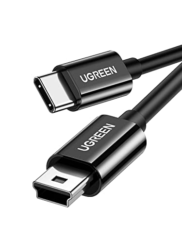 UGREEN Mini USB to USB C Cable 3FT Mini USB to Type C Compatible with Digital Camera MP3 Player GPS Receiver and More Mini B Devices PVP Black