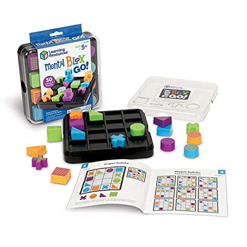 Learning Resources Mental Blox Go! 30 Games and Puzzles, Ages 5+ Educational Travel Games for Kids, Brain Teaser Games and Puzzles, STEM Games, 3-D Puzzles, Critical Thinking for Kids