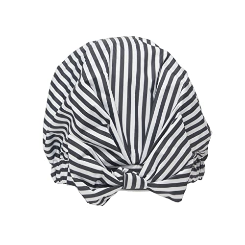 Kitsch Luxury Shower Cap for Women – Waterproof Shower Caps with Anti Slip Silicon Grip | Hair Cap for Shower for All Hair Types with One Size Fits Most | Reusable Shower Caps for Women, (BnW Stripe) | The Storepaperoomates Retail Market - Fast Affordable Shopping