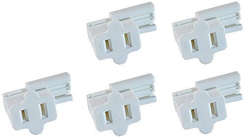 Creative Hobbies® White SPT-1 Female Slip On Plug, Zip Plug, Vampire Plug, Gilbert Plug, Slide Together Plug Add On Outlet | Pack of 5