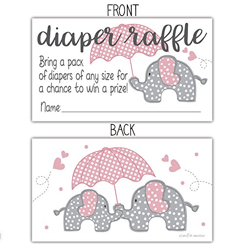 Pink Elephant Diaper Raffle Tickets (50 Count) – Girl Baby Shower Game | The Storepaperoomates Retail Market - Fast Affordable Shopping