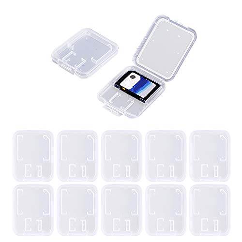 10pcs Clear Plastic Memory Card Case Compatible with SD Micro SD T-Flash Card