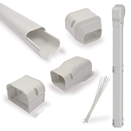 Jeacent 7.5’L AC Line Set Cover Kit 3″W Tubing for Mini Split, Central Air Conditioner, Heat Pump