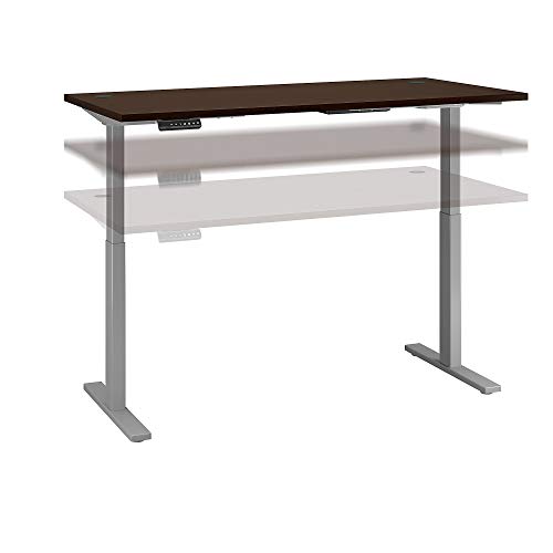 Bush Business Furniture Move 60 Series Height Adjustable Standing Desk, 72W x 30D, Mocha Cherry with Cool Gray Metallic Base