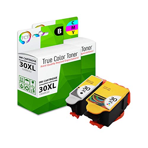 TCT Compatible Ink Cartridge Replacement for Kodak 30XL 30 XL High Yield Works with Kodak ESP C110 C310 C315, Office 2150 Printers (Black, Tri-Color) – 2 Pack