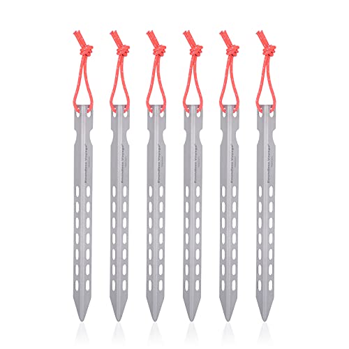 iBasingo 6pieces/Lot Ultralight Titanium Tent Pegs Outdoor Camping Tent Stakes for Sand Heavy Duty Portable Tent Nail for Garden Picnic A-Ti4008P