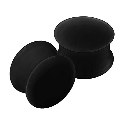 2PCS Silicone Black 5/8 inch 16mm Double Flared Saddle Earring Earring Stretcher Ear Gauges Lobe Piercing Jewelry 2671