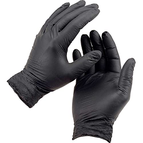 100-Pk. Ammex Black Powder-free Nitrile Exam Gloves, L