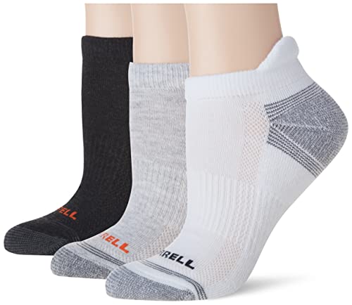 Merrell Unisex-Adult’s Recycled Everyday Half Cushion Socks-3 Pair Pack-Repreve Hiking Arch Support, Gray Assorted, M/L (Men’s 9.5-12 / Women’s 10-13)
