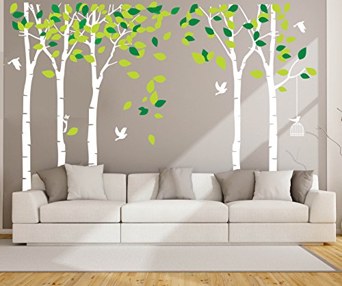 ANBER Giant Jungle Tree Wall Decal Removable Vinyl Sticker Mural Art Bedroom Nursery Baby Kids Rooms Wall Décor
