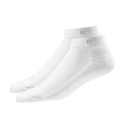 FootJoy Women’s ProDry Sportlet 2-Pack Socks, White, Fits Shoe Size 6-9