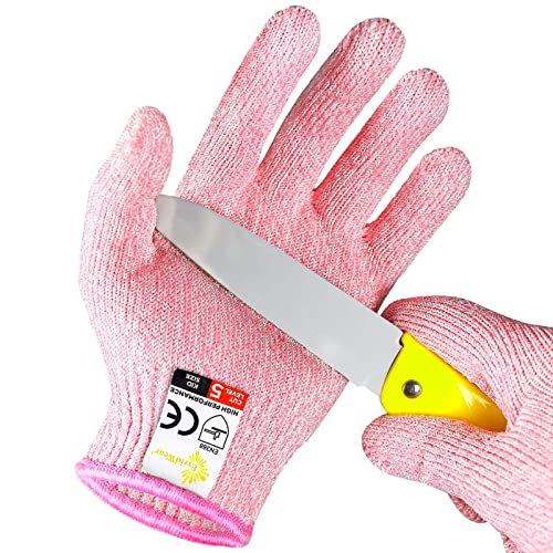 Evridwear Kids Cutting Gloves Cut Resistant Safety Gloves for Cooking,Whittling,DIY High Performance Level 5 Protection, Food Grade
