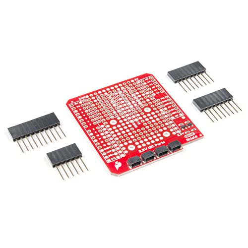 SparkFun Qwiic Shield Compatible with Arduino-Simple to incorporate Qwiic connect system w/ R3 footprint system I2C 4 mounting ports 3-by-1 power rails & ground buses Converts 5V-3.3V Soldering Needed