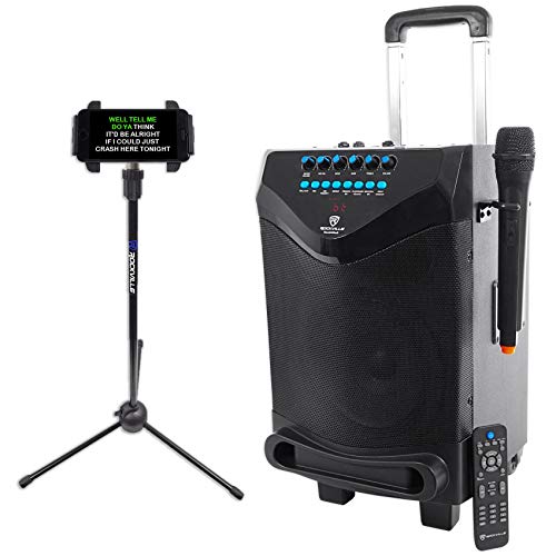 Rockville 8″ Portable Bluetooth Karaoke Machine/System Wireless Mic+Tablet Stand