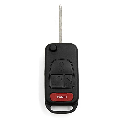 uxcell Car Replacement Key Fob Shell Case 2107601306 for Mercedes-Benz 4 Key Button Black