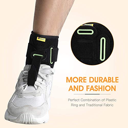 Tenbon Ankle Support Drop Foot Brace Orthosis – Comfort Cushioned Adjustable Wrap Compression For Improved Walking Gait, Prevents Cramps Ankle Sprains (Black) | The Storepaperoomates Retail Market - Fast Affordable Shopping