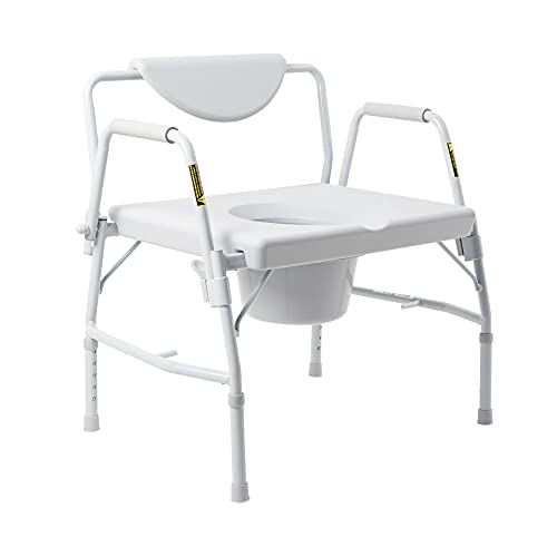 McKesson Heavy-Duty Bariatric Commode Chair with 12 qt Bucket, 1000 lbs Weight Capacity, 23 1/4 in Seat Width, 1 Count