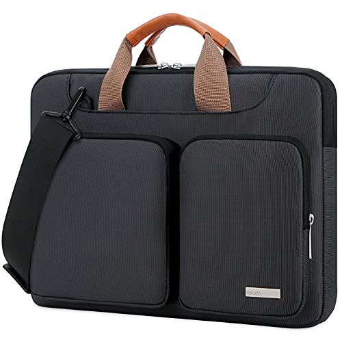 Lacdo 360° Protective Laptop Shoulder Bag Sleeve Case for 13 inch New MacBook Air M2 A2681 M1 A2337 A2179 A1932 | 13″ New MacBook Pro M2 M1 A2338 A2251 A2289 A2159 | Surface Book 3 2 Computer, Black