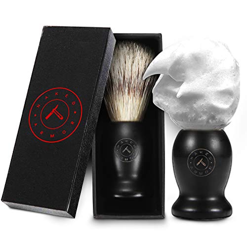 Synthetic Badger Hair Shaving Brush – Futura Synthetic Badger Hair + Handmade Swedish Black Wood Shave Brush, Exfoliating Stiff Bristles, Thick & Creamy Lather For A Great Shave, Great For Travel