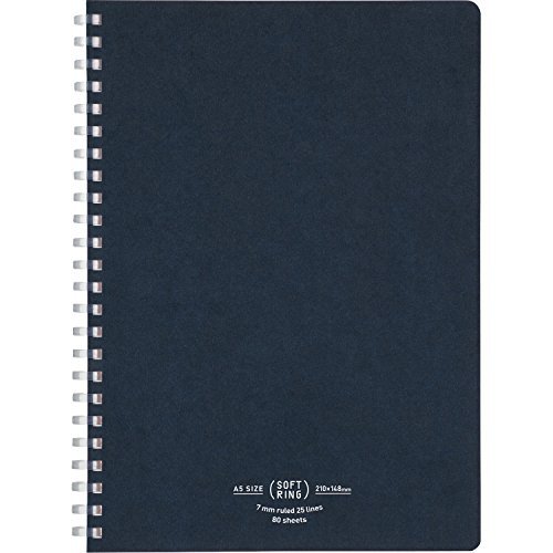 Kokuyo notebook soft ring note natural 80 sheets A5 A ruled navy blue – SV638A – DB Japan