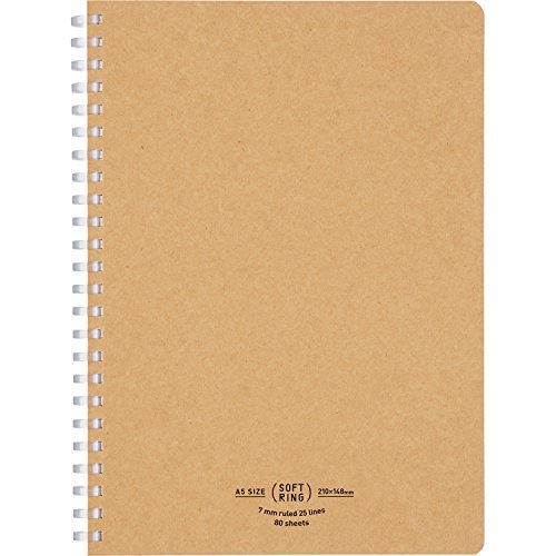 Kokuyo notebook soft ring note natural 80 sheets A5 A ruler tea – SV638A – S Japan