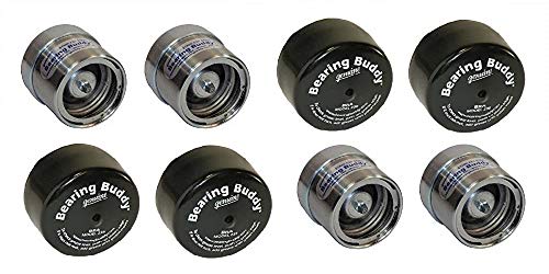 (4) 2.441 Stainless Steel Boat Trailer Bearing Buddy with Protective Bra – Wheel Center Caps 2441-SS (2 Pairs)