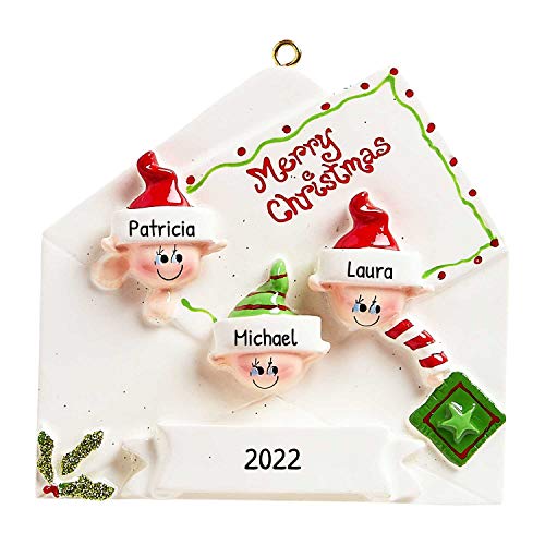 Personalized Family Christmas Ornament 2022 – Family Ornament 2022 Family of 3 – Letter Ornaments 2022 Family of 3 Letter Ornament for Christmas Tree Letter Family – Free Customization