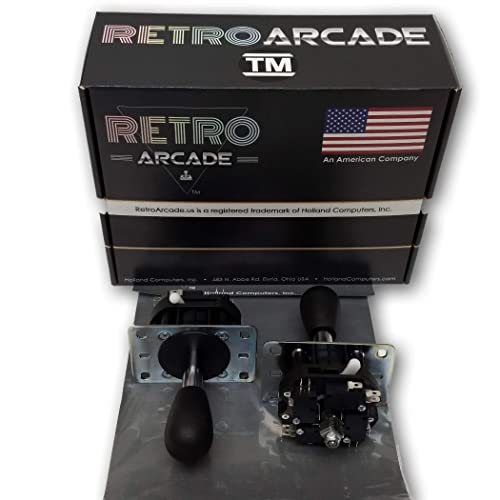 RetroArcade.us Mag-Stik-Plus Arcade Joystick Player switchable from 4 to 8 Way from The top of The Panel (Black)
