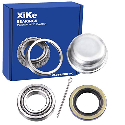 XiKe 1 Set Fits for 1” Axles Trailer Wheel Hub Bearings Kit, L44643/L44610 and 12192TB Seal OD 1.980”, Dust Cover and Cotter Pin, Rotary Quiet High Speed and Durable.