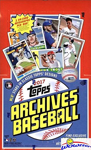 2017 Topps Archives Baseball HUGE Factory Sealed 24 Pack HOBBY Box with 2 AUTOGRAPHS & 192 Cards! Look for Rookies & Autographs of Aaron Judge, Andrew Benintendi & More! Wowzzer!