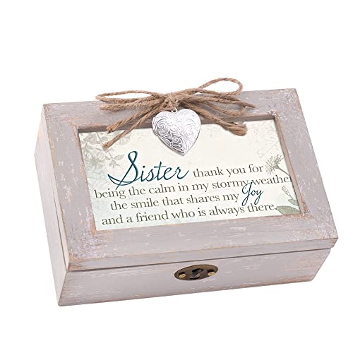 Cottage Garden Sister The Calm in My Stormy Petite Locket Distressed Natural Music Box Plays You Light Up My Life