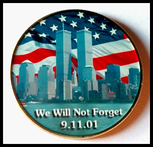 USA 9/11 We Will Not Forget Colorized Challenge Art Coin