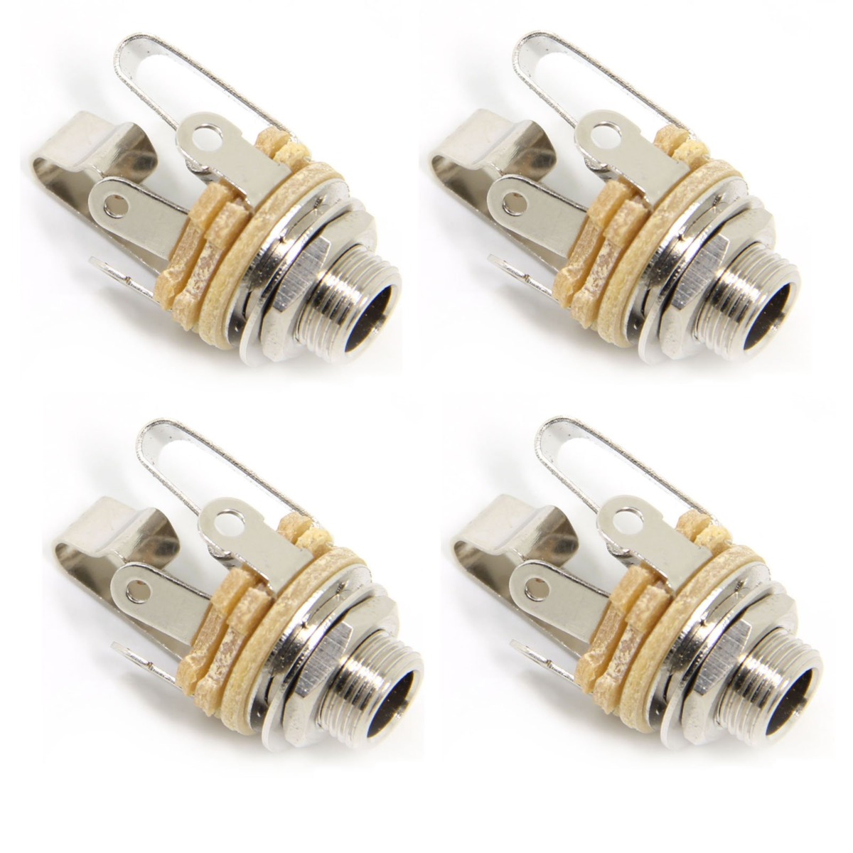 Ancable 4 Pack 1/4″ Stereo Female Jack-6.35mm TRS Panel Mount Socket with Washer and Solder Nut for Guitar Bass Fender Pedals and Any Other Application with 6.35mm | The Storepaperoomates Retail Market - Fast Affordable Shopping